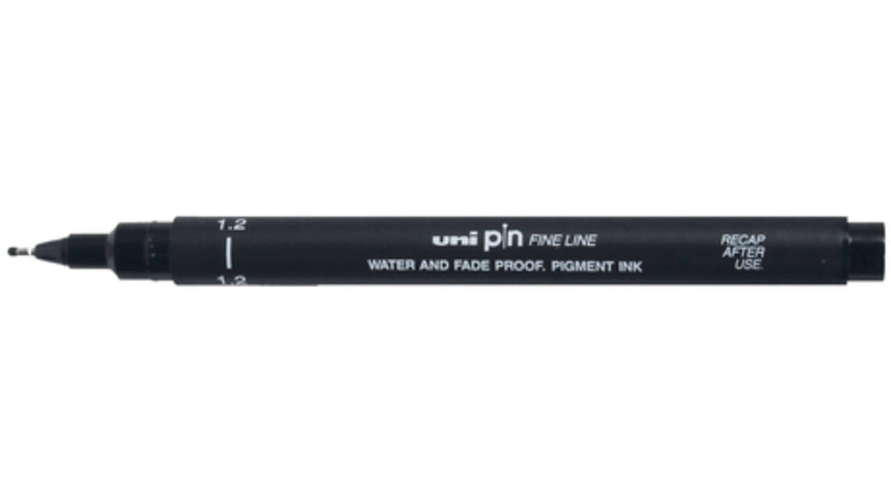 Fineliner Uni-ball Pin 1.2mm zwart