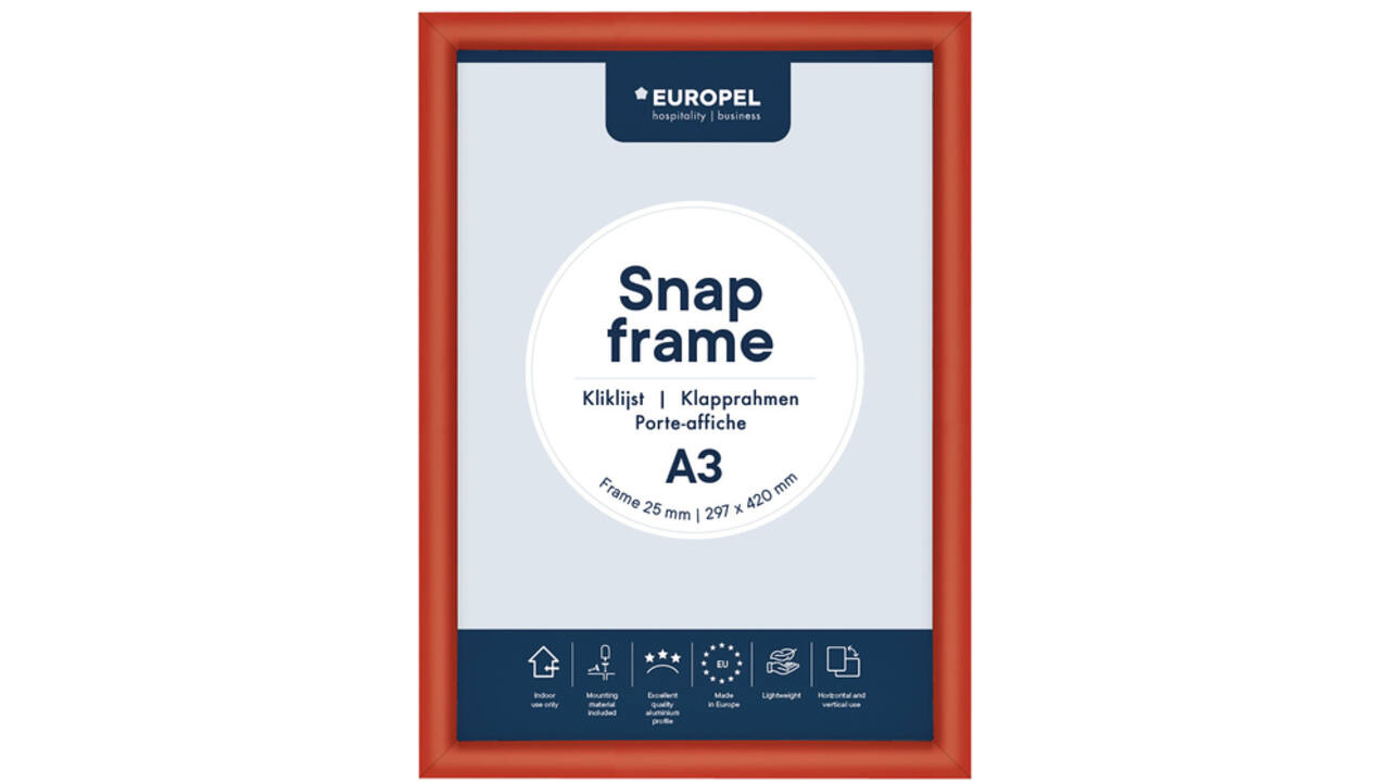 Kliklijst Europel A3 25mm rood