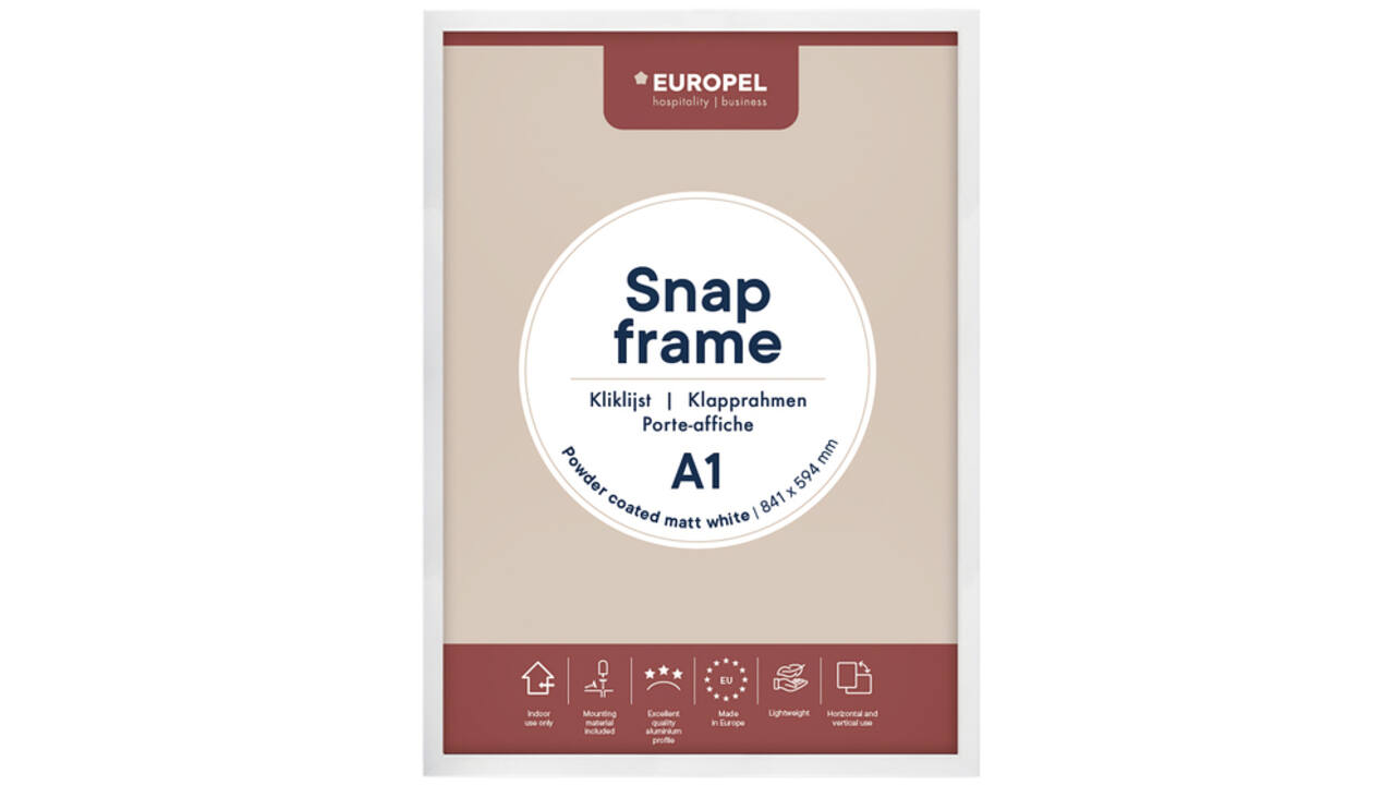 Kliklijst Europel A1 25mm mat wit