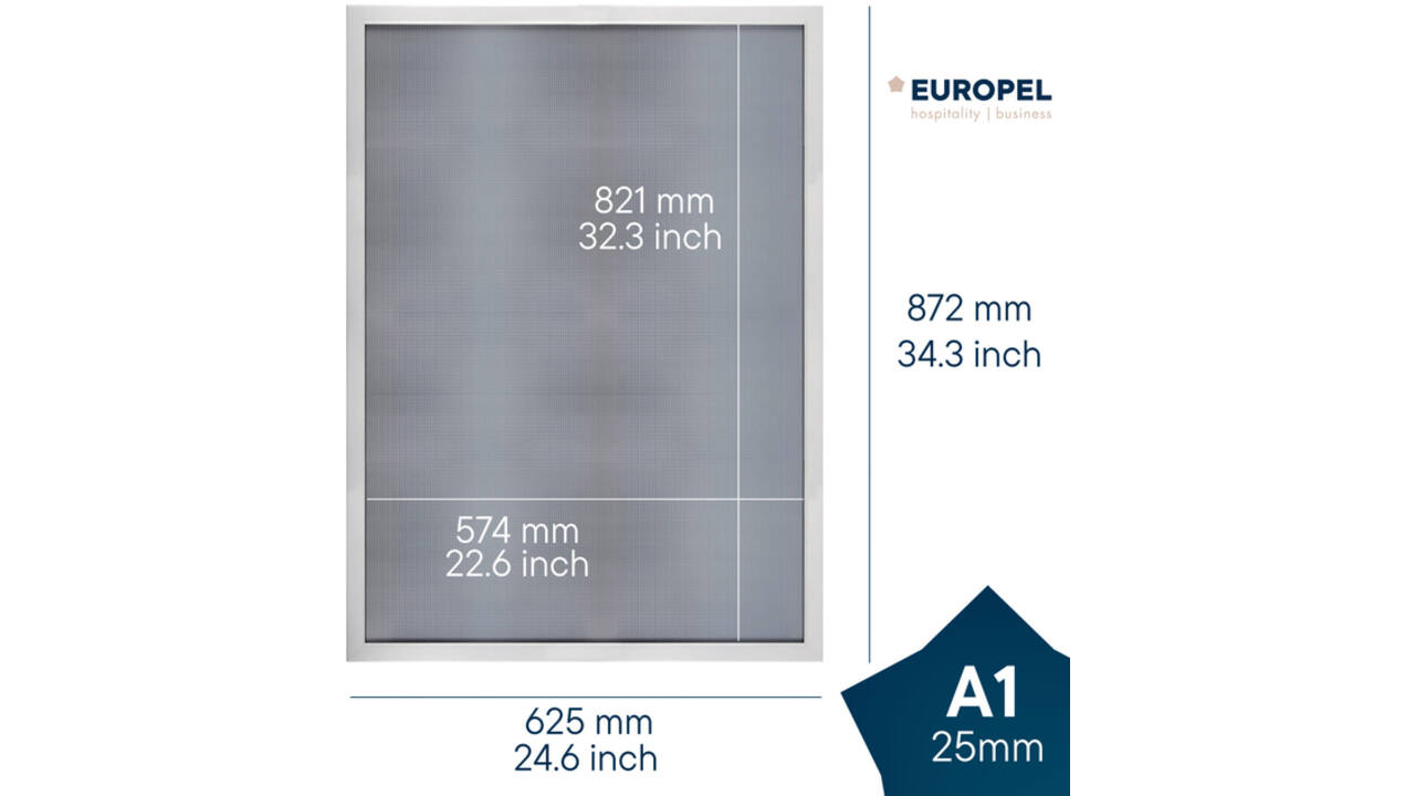 Kliklijst Europel A1 25mm mat wit
