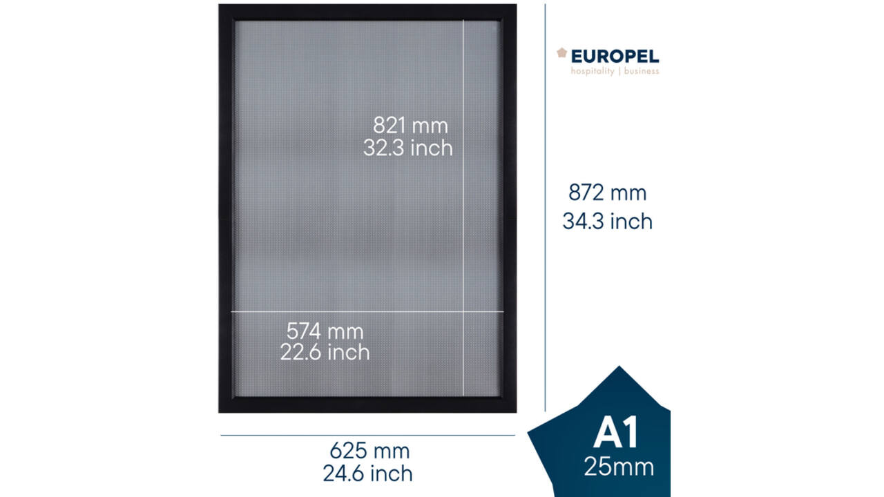 Kliklijst Europel A1 25mm mat zwart