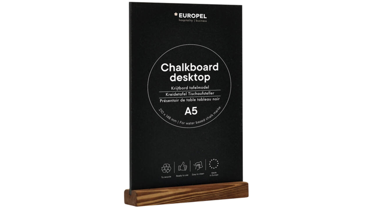Krijtbord Europel tafelmodel A5 staand natural