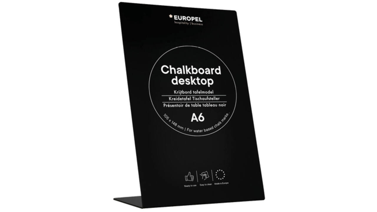 Krijtbord Europel L-standaard A6
