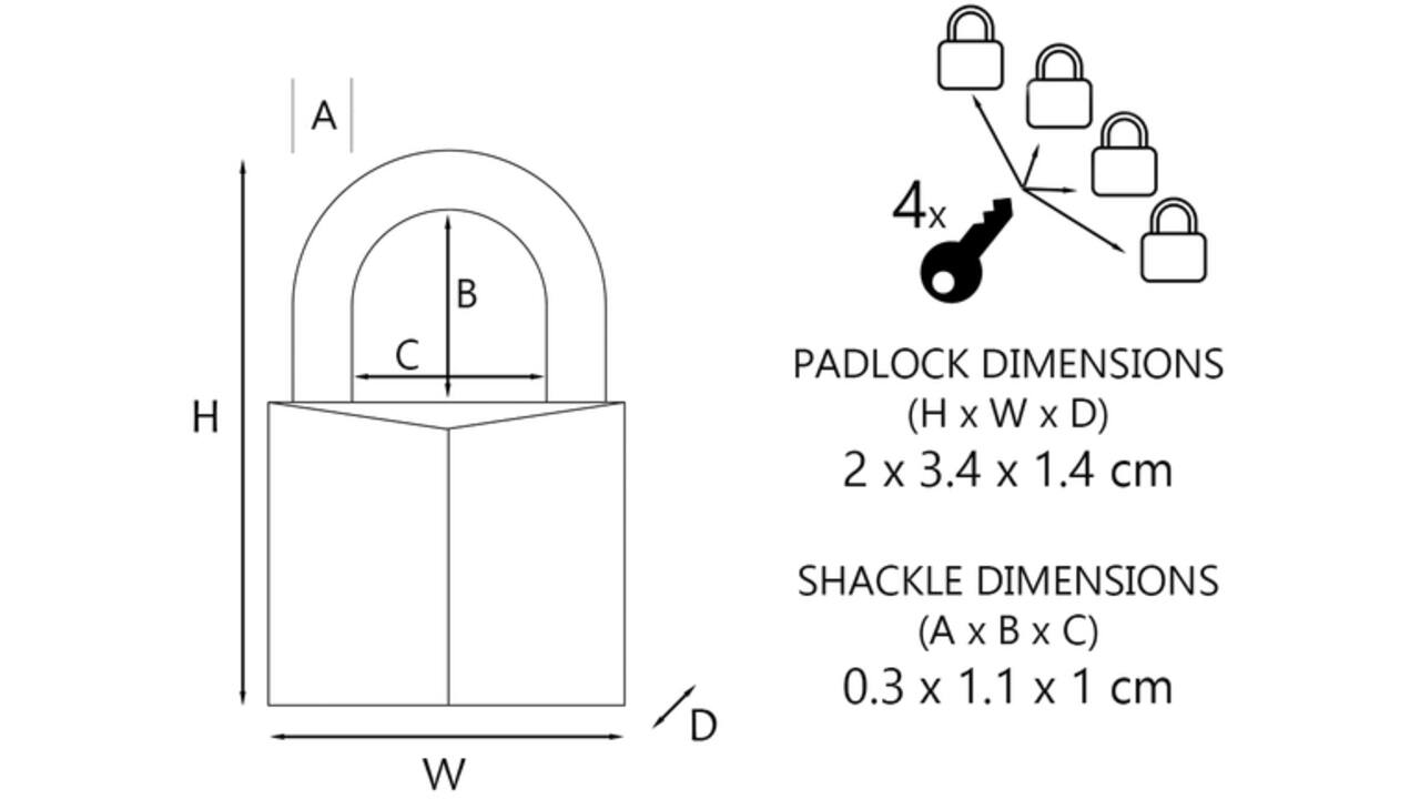 Hangslot MasterLock 4 assorti alu 20mm