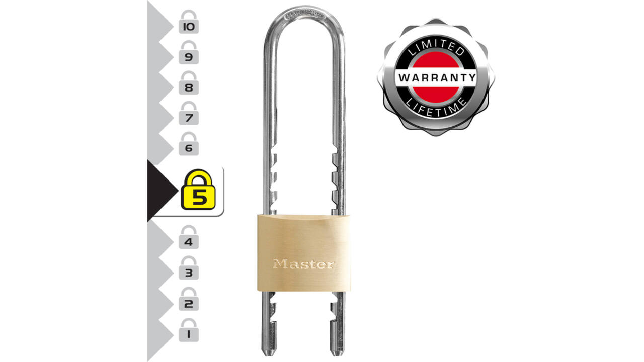 Hangslot MasterLock verstelbaar messing 50mm