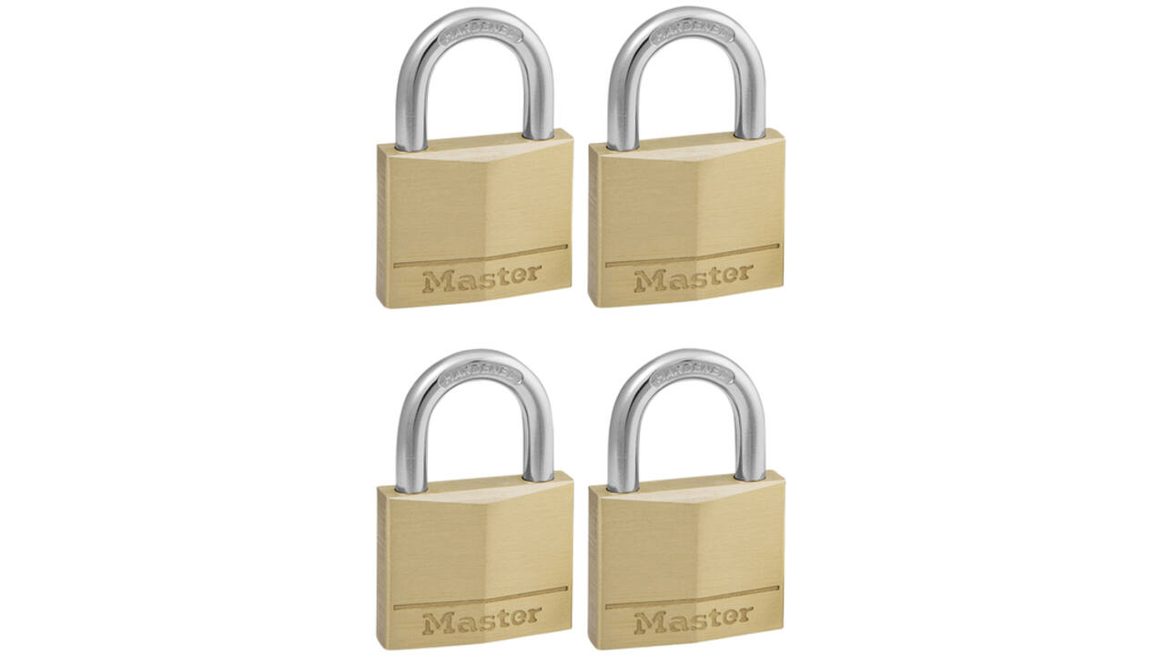 Hangslot MasterLock 4 gelijksluitend messing 50mm