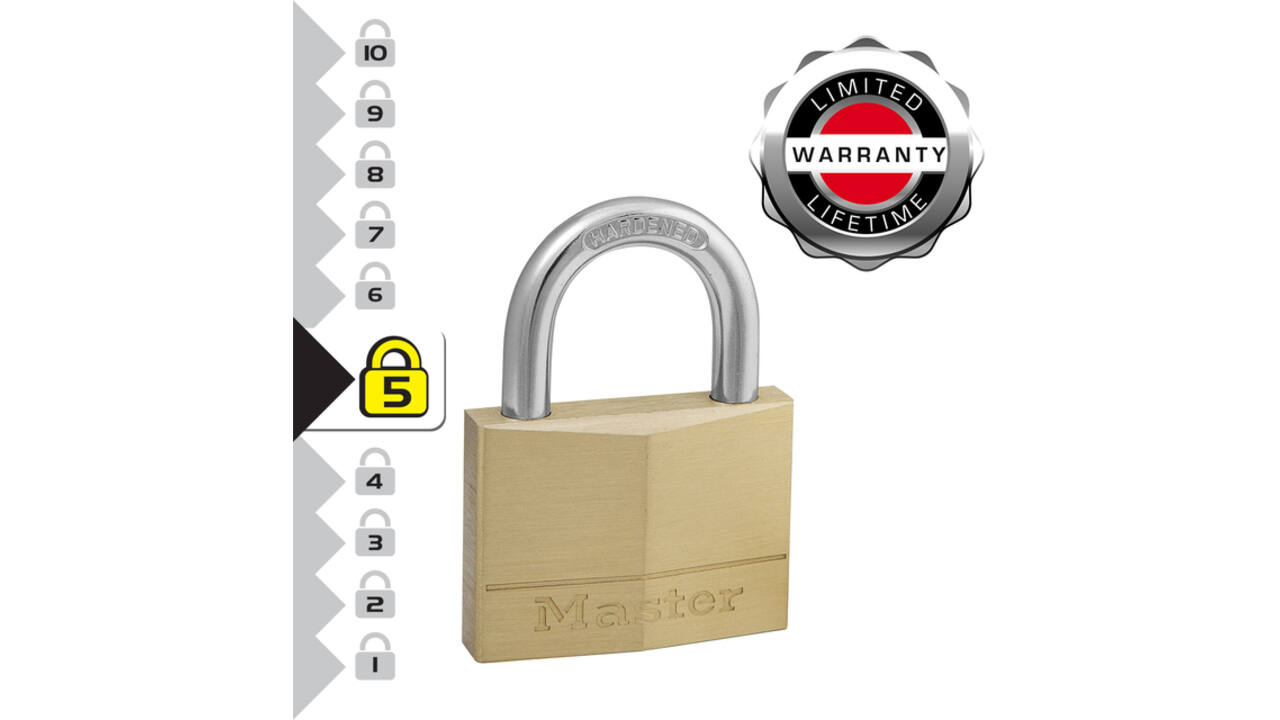 Hangslot MasterLock 2 gelijksluitend messing 50mm