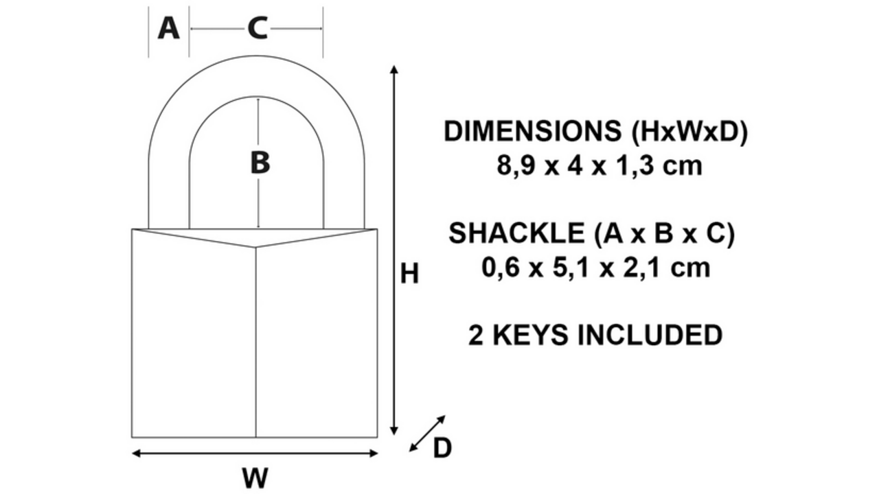 Hangslot MasterLock beugel 51mm messing 40mm
