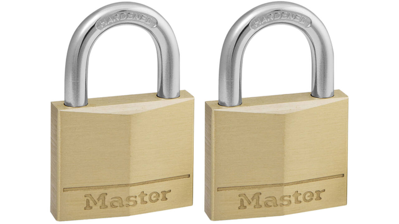 Hangslot MasterLock 2 gelijksluitend messing 40mm