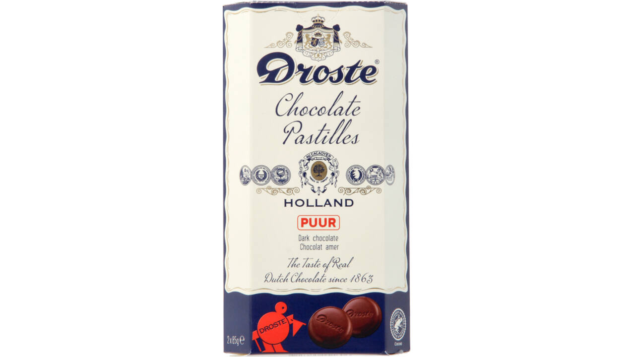 Chocolade Droste duopack pastilles puur 170gr