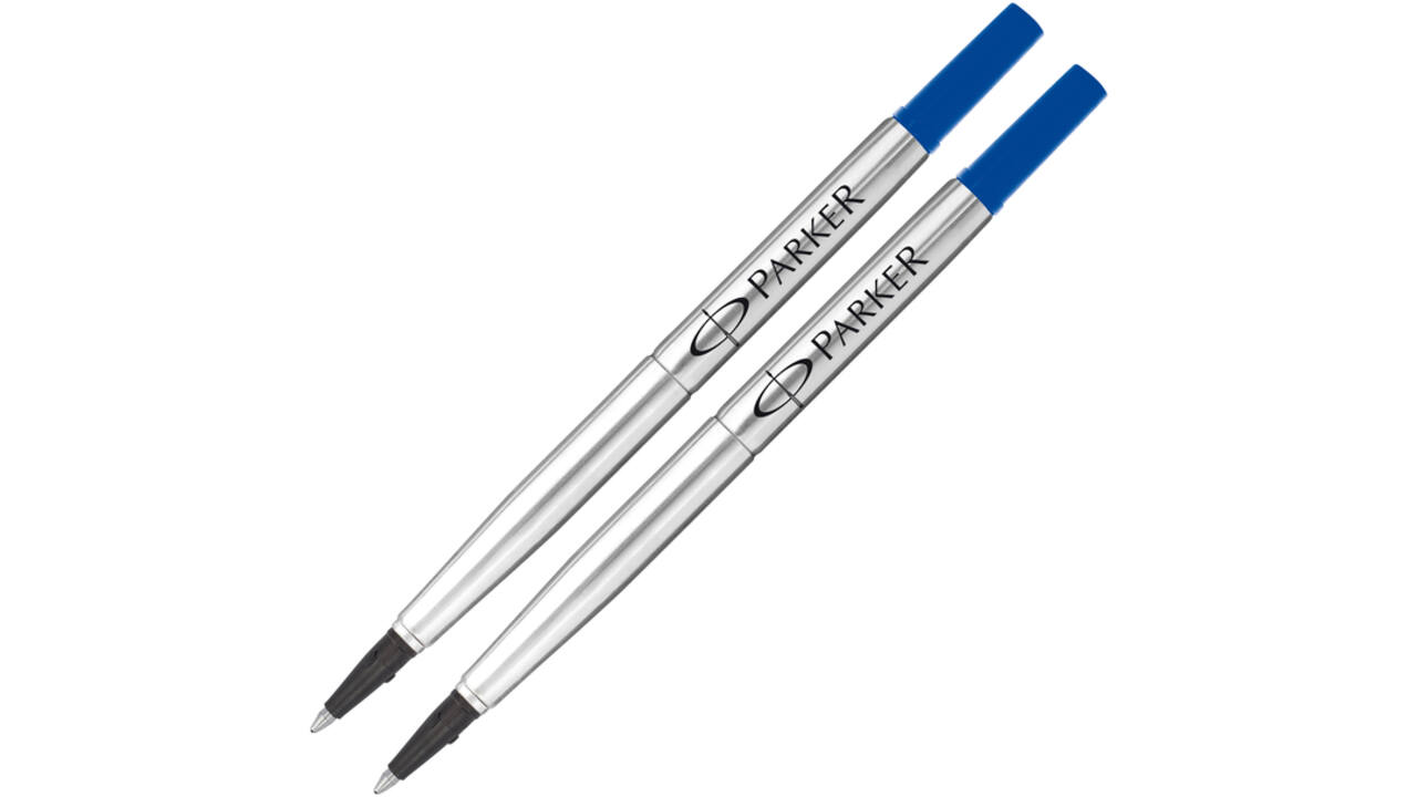 Rollerpenvulling Parker Quink medium blauw blister à 2 stuks