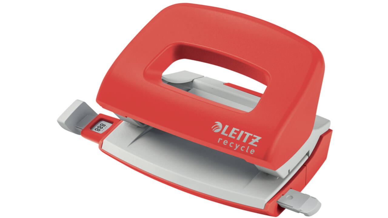Perforator Leitz Nexxt Recycle mini 10 vel rood