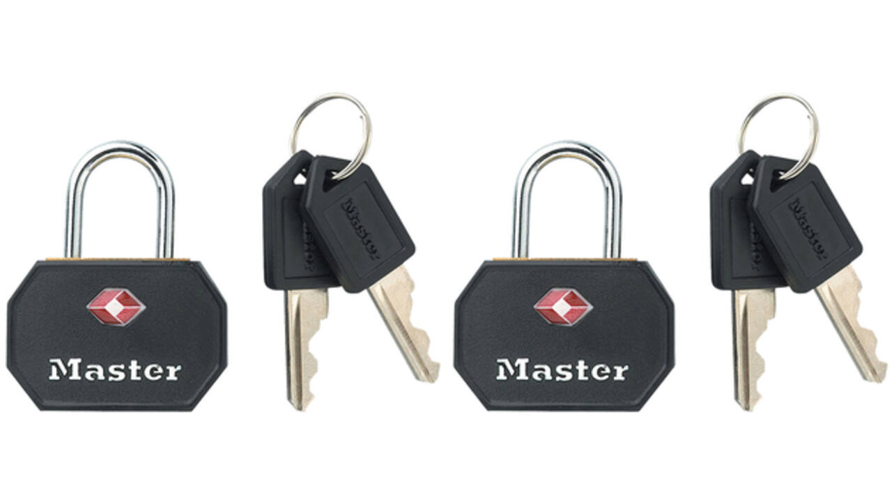 Hangslot Masterlock 2 gelijksluitend aluminium TSA zwart 30mm