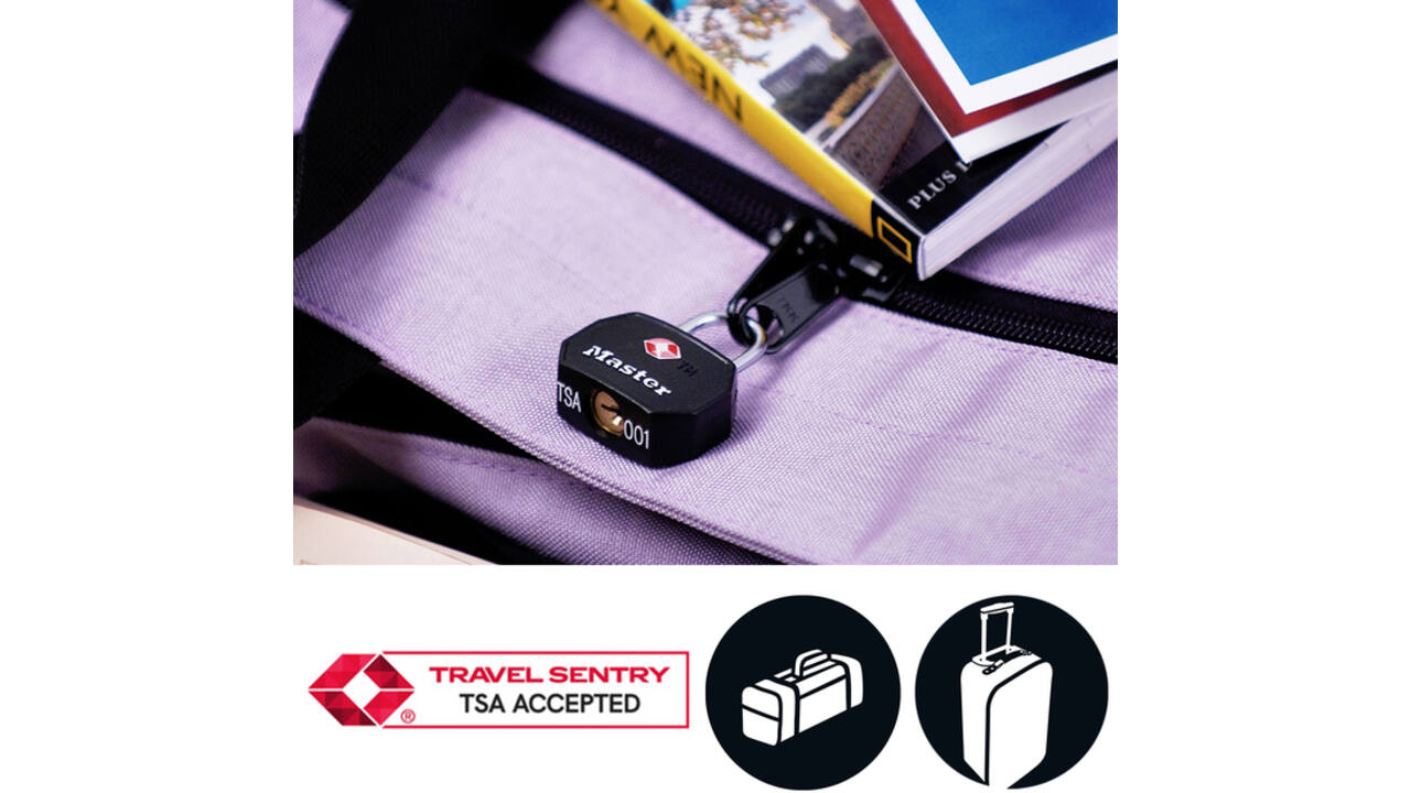 Hangslot Masterlock 2 gelijksluitend aluminium TSA zwart 30mm