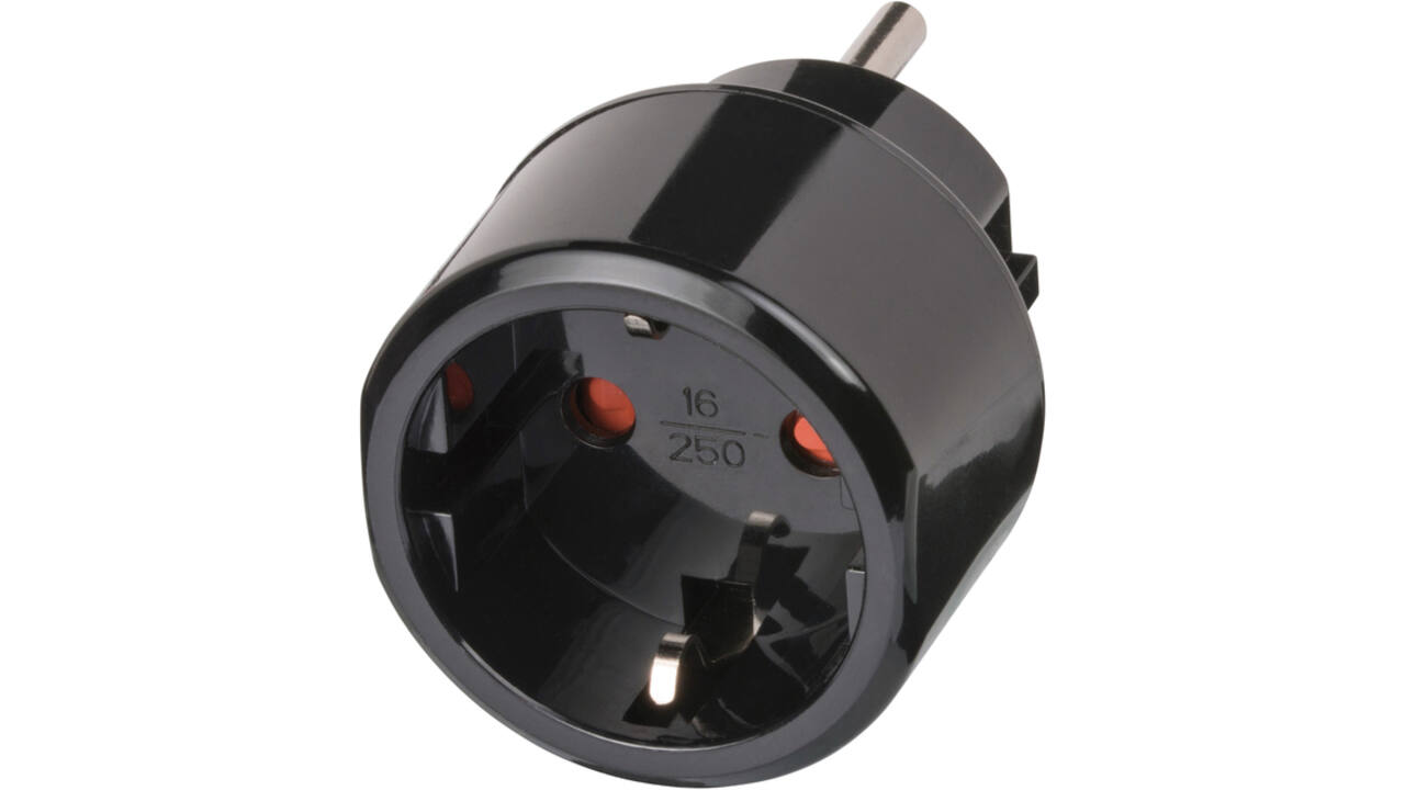 Reisstekker Brennenstuhl adapter USA met aarding zwart