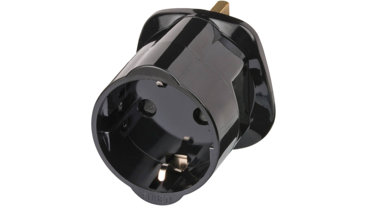 Reisstekker Brennenstuhl adapter GB/UK met aarding zwart