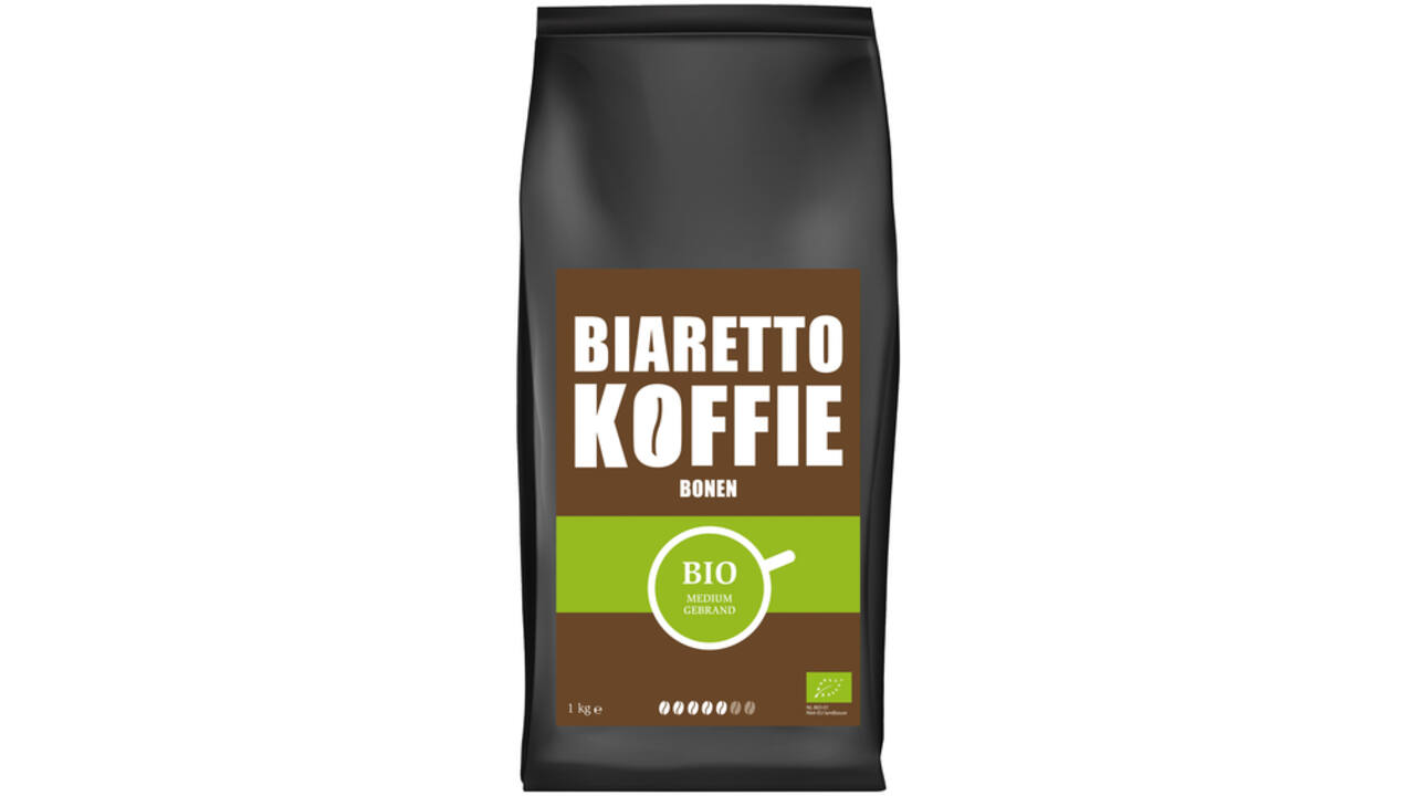 Koffie Biaretto bonen regular biologisch 1000 gram