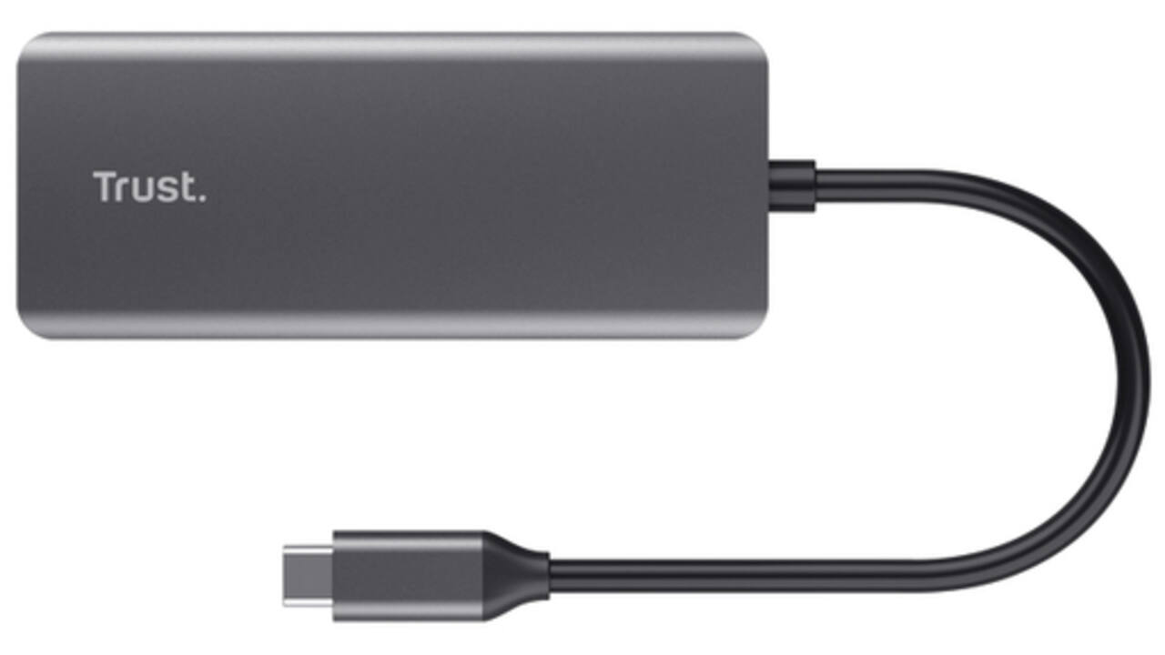 Adapter Trust DALYX 6-in-1 USB-C multipoort grijs