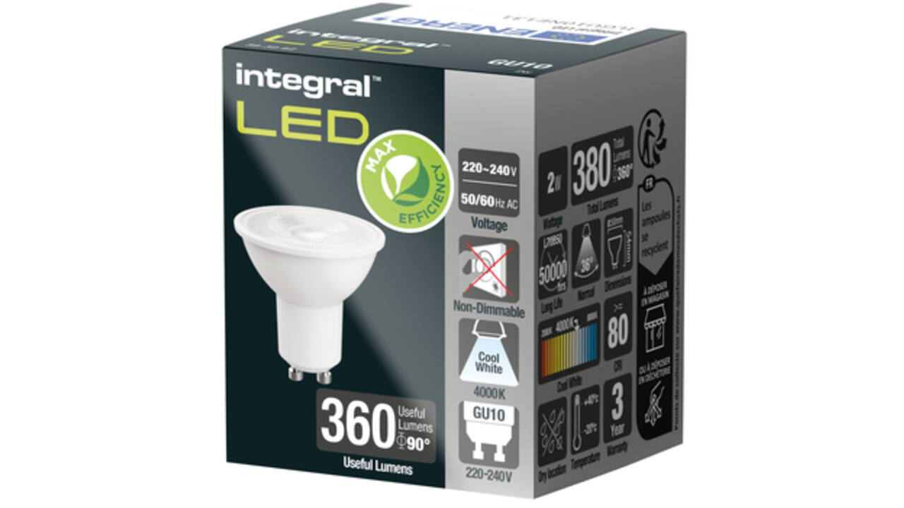 Ledlamp Integral GU10 4000K koel wit 2W 380lumen