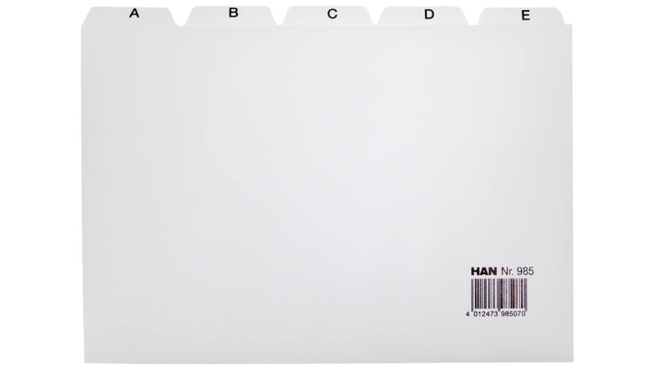 Tabkaart Han afabet A5 HA-985 lichtgrijs