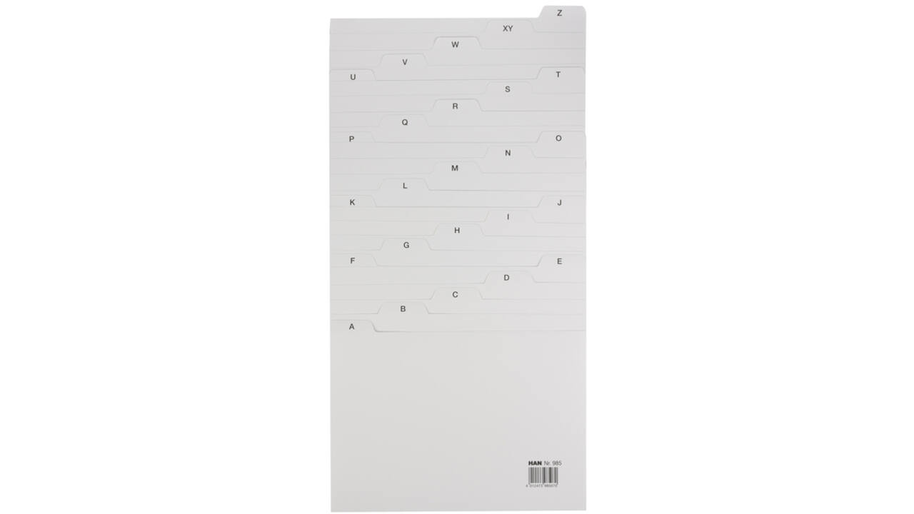 Tabkaart Han afabet A5 HA-985 lichtgrijs