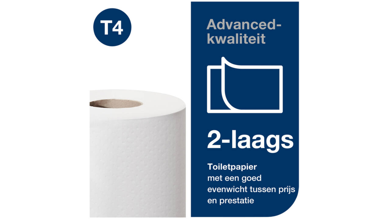 Toiletpapier Tork T4 advanced 2-laags 400vel wit 472168