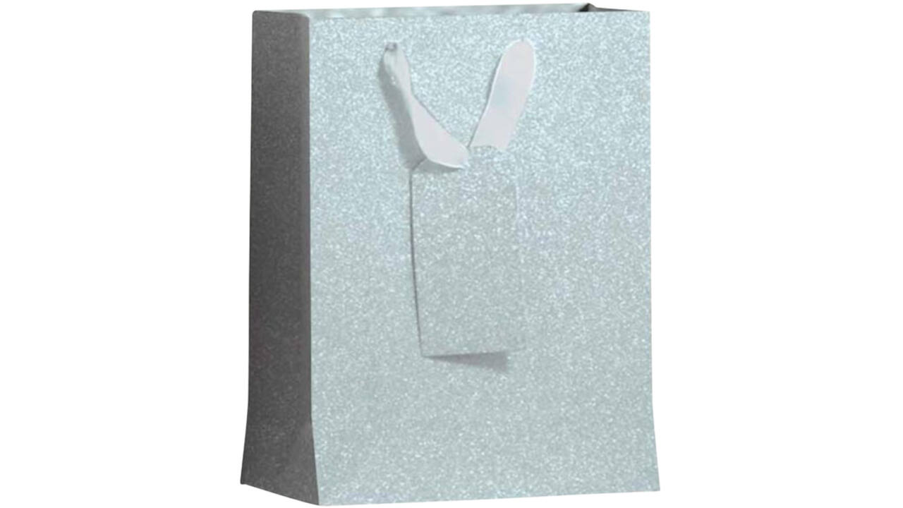 Cadeautas IG Group Zilver glitter 175x98x229mm