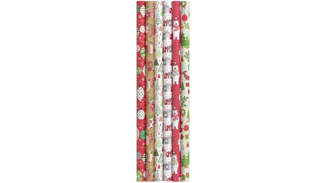 Inpakpapier IG Group Kerst 200x70cm assorti
