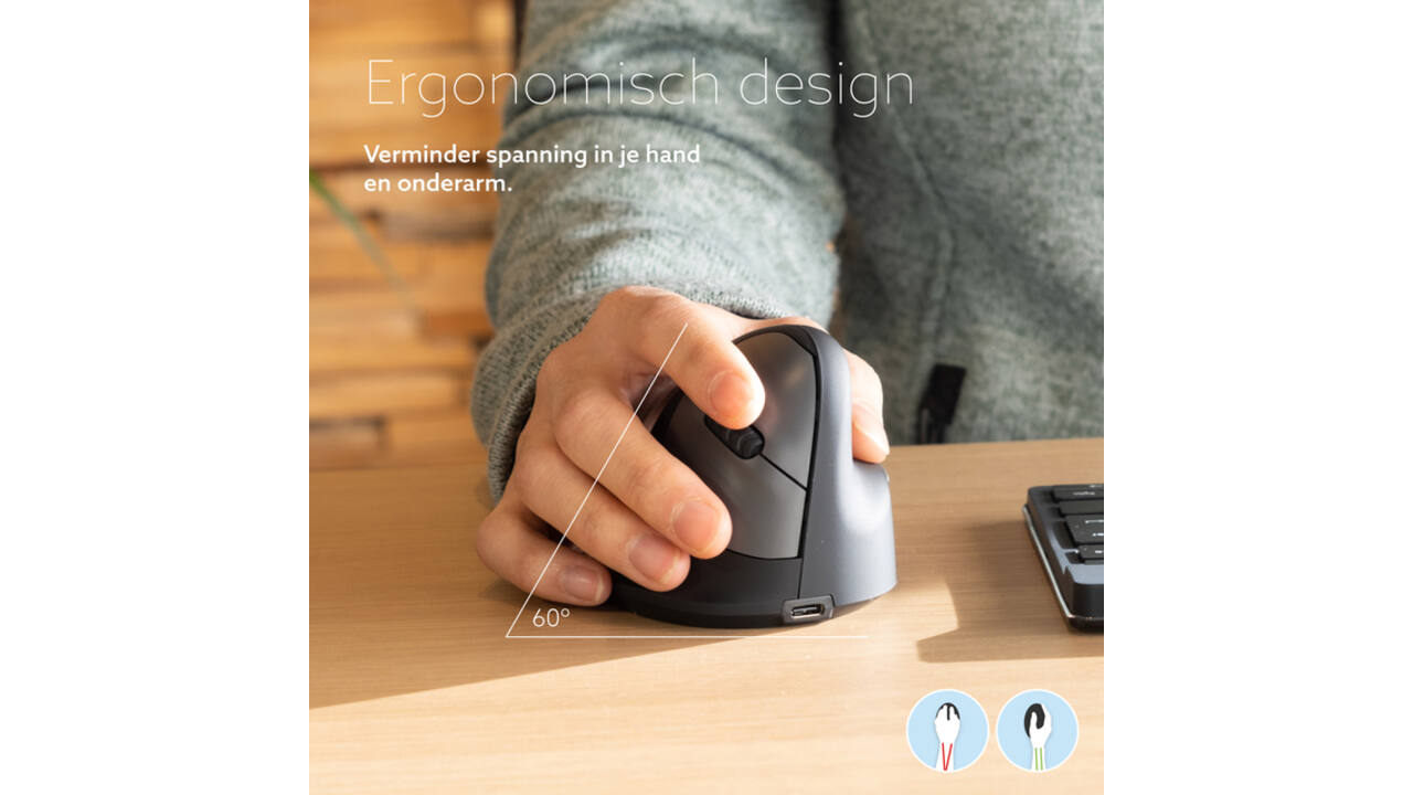 Muis R-Go Ergonomisch HE Break Wireless Rechts S
