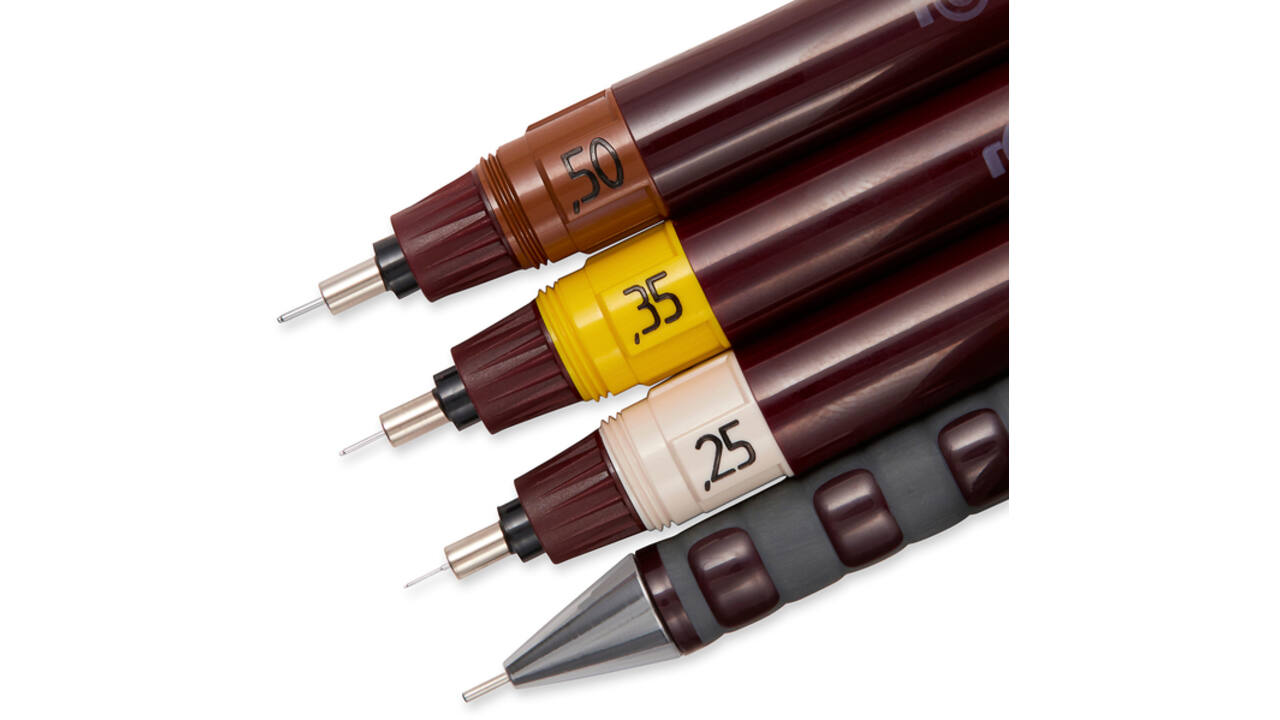 Tekenset rOtring Isograph college 0.25mm, 0.35mm en 0.5mm set à 3 stuks