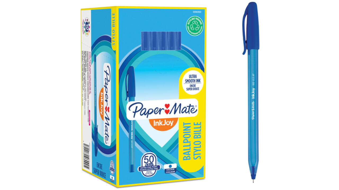 Balpen Paper Mate Inkjoy 100 fijn blauw
