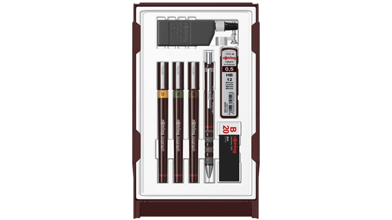 Tekenset rOtring Isograph college 0.2mm, 0.3mm en 0.5mm set à 3 stuks