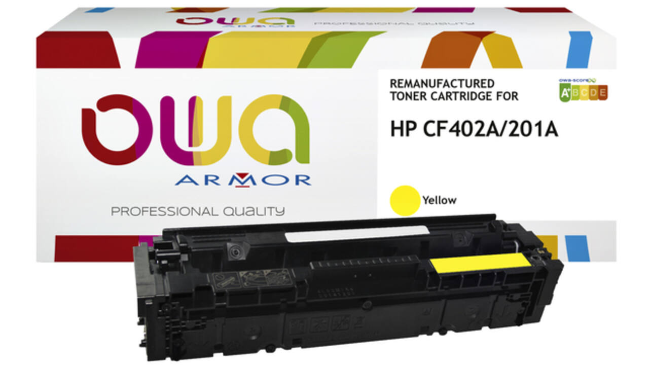 Tonercartridge OWA alternatief tbv HP CF402A geel