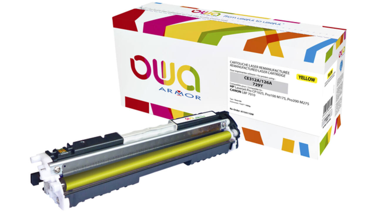 Tonercartridge OWA alternatief tbv HP CE312A geel
