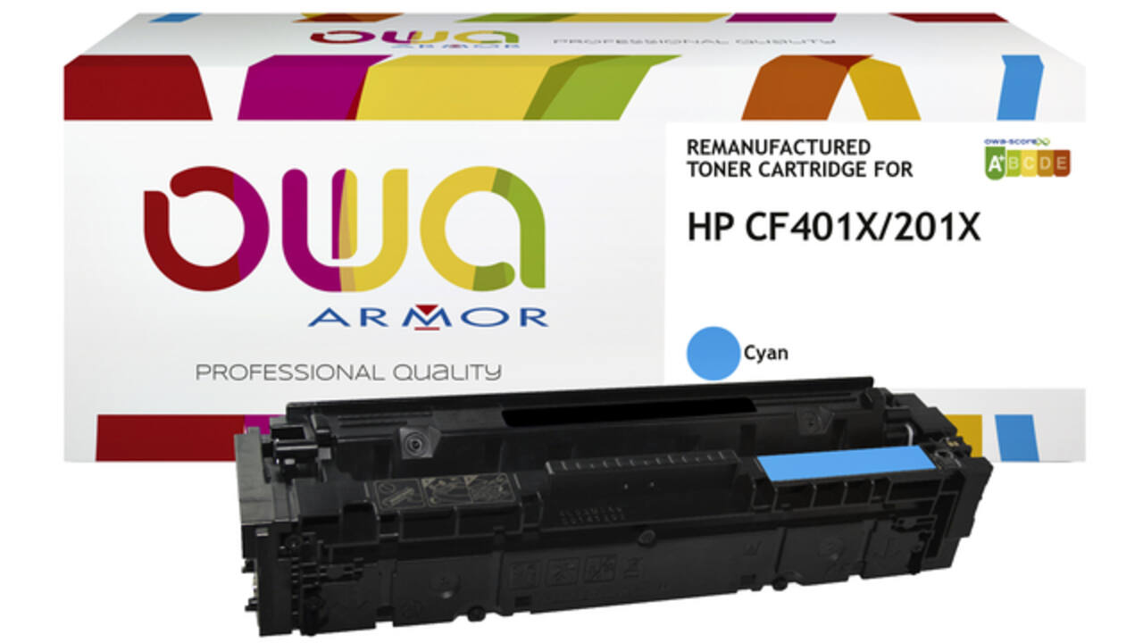 Tonercartridge OWA alternatief tbv HP CF401X blauw