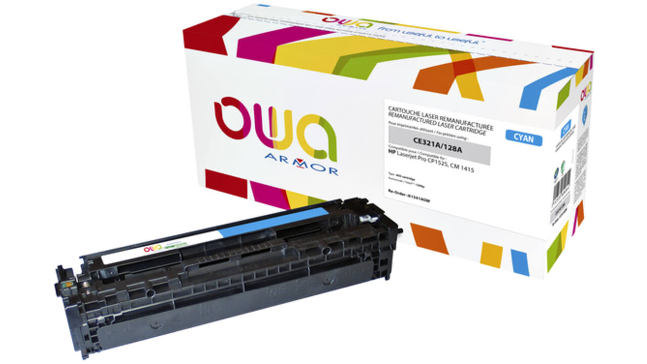 Tonercartridge OWA alternatief tbv HP CE321A blauw