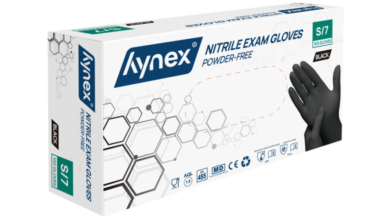 Handschoen Hynex S nitril zwart pak à 100 stuks