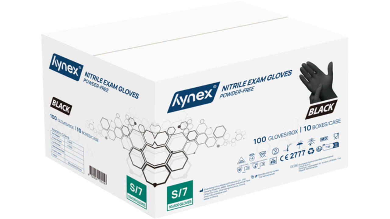 Handschoen Hynex S nitril zwart pak à 100 stuks