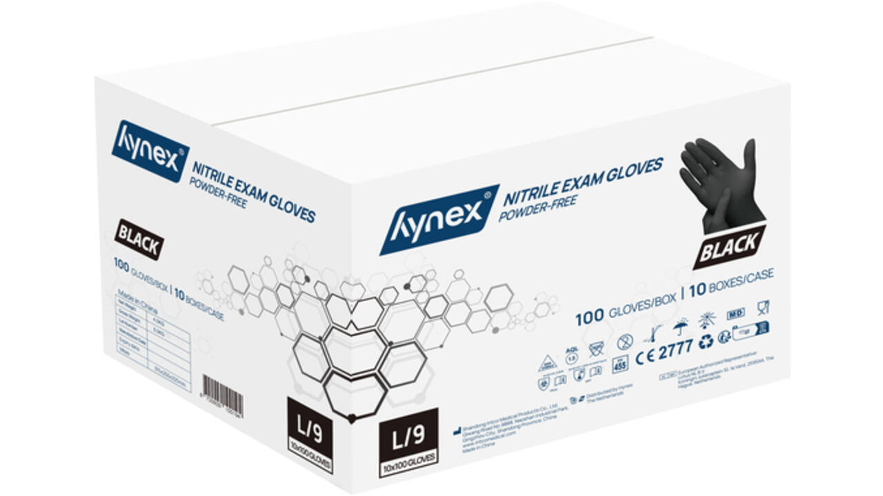 Handschoen Hynex L nitril zwart pak à 100 stuks