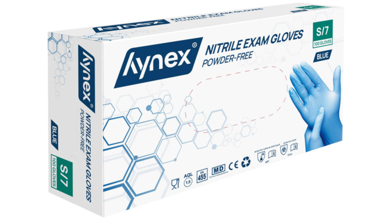 Handschoen Hynex S nitril blauw pak à 100 stuks