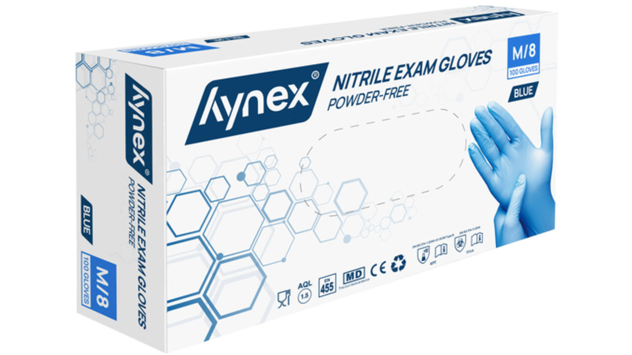 Handschoen Hynex M nitril blauw pak à 100 stuks