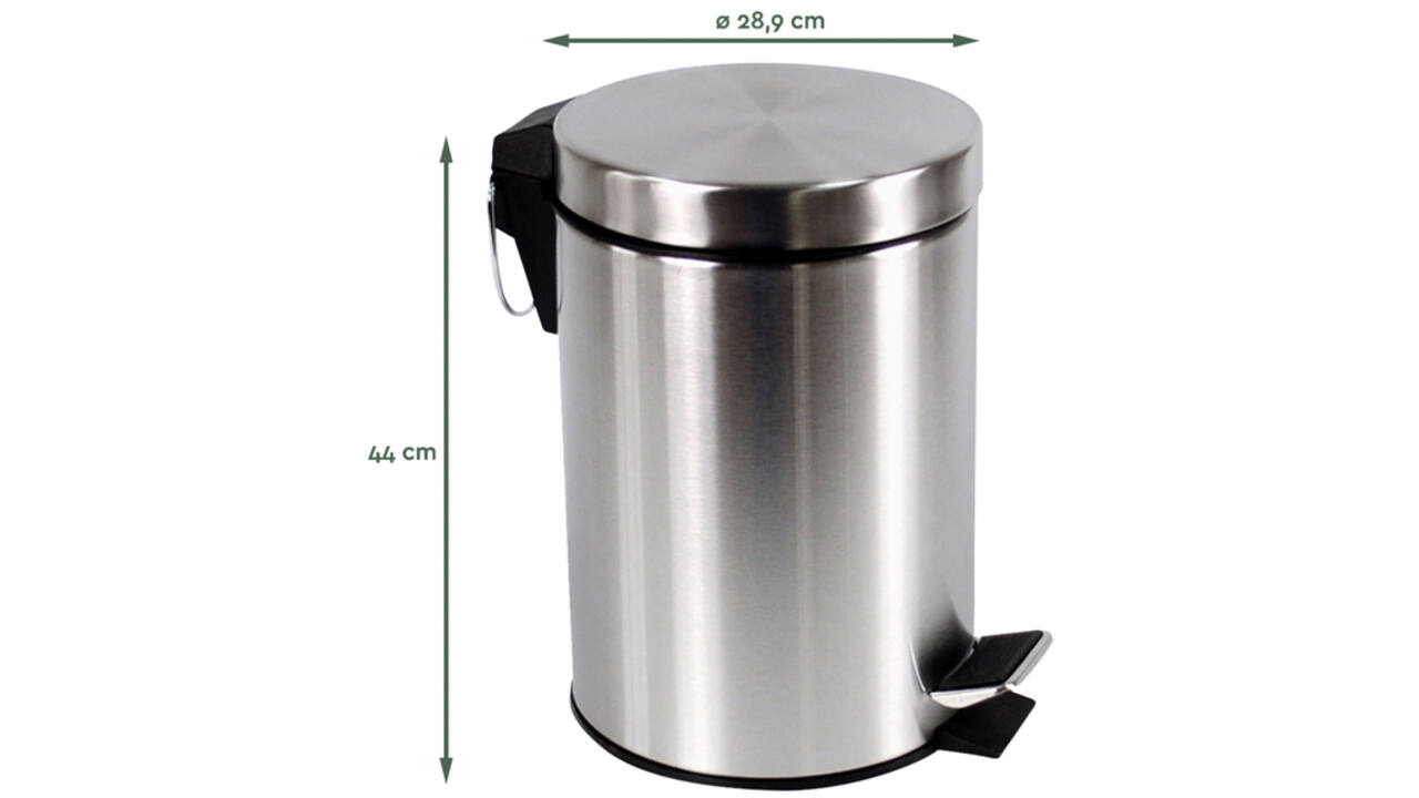 Afvalbak BRASQ pedaalemmer 20 liter rvs