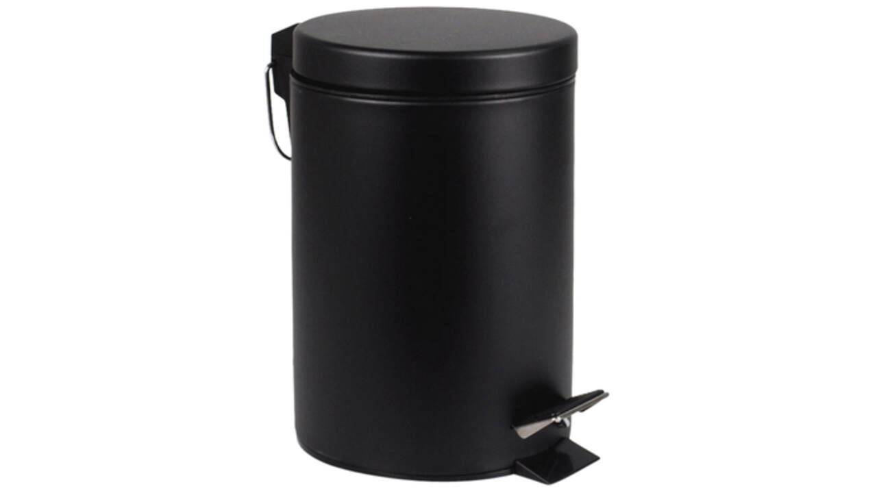 Afvalbak BRASQ pedaalemmer 3 liter zwart