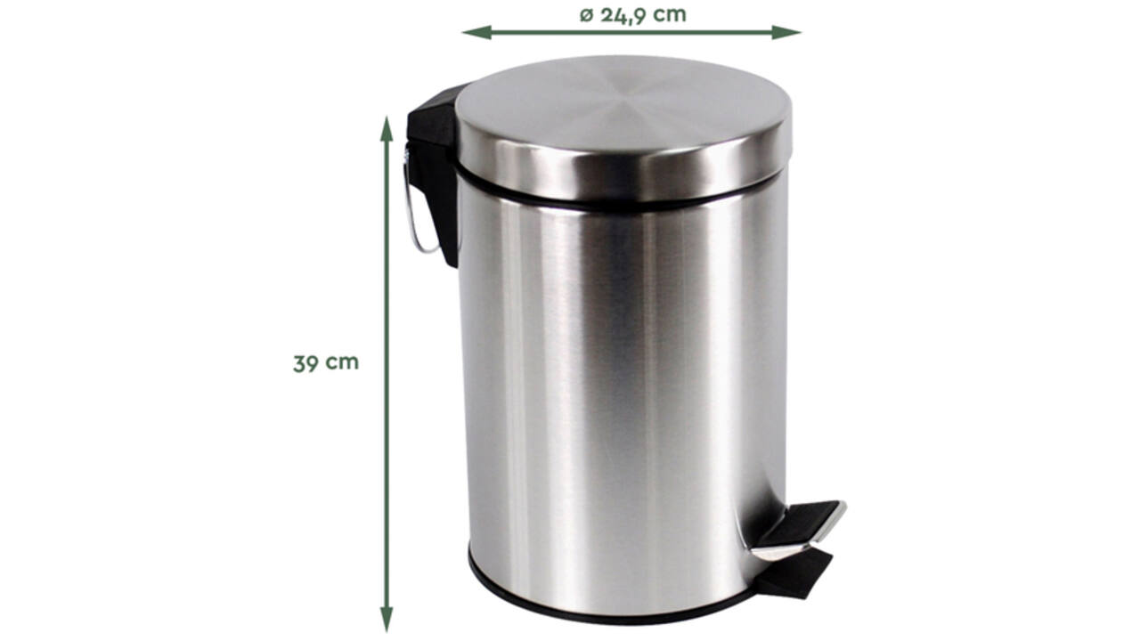 Afvalbak BRASQ pedaalemmer 12 liter rvs