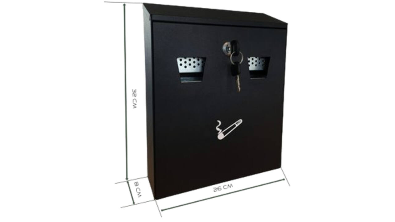 Asbak BRASQ wand 32x26cm zwart