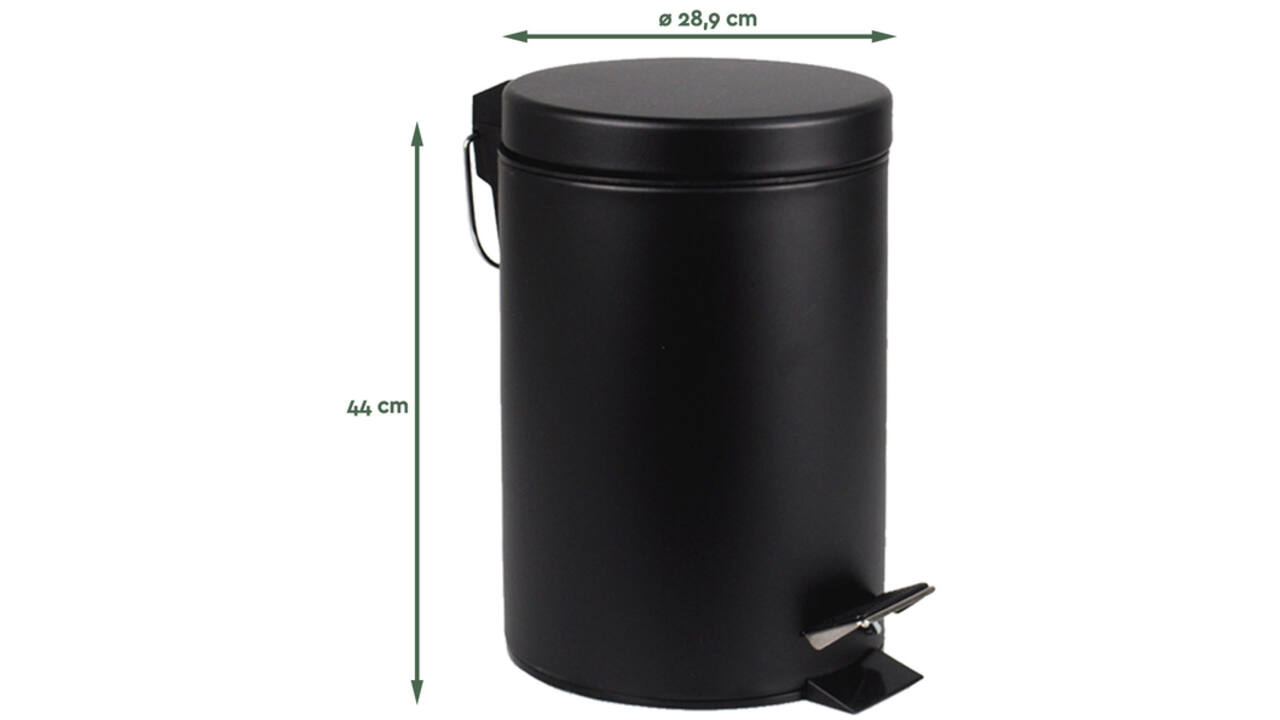 Afvalbak BRASQ pedaalemmer 20 liter zwart