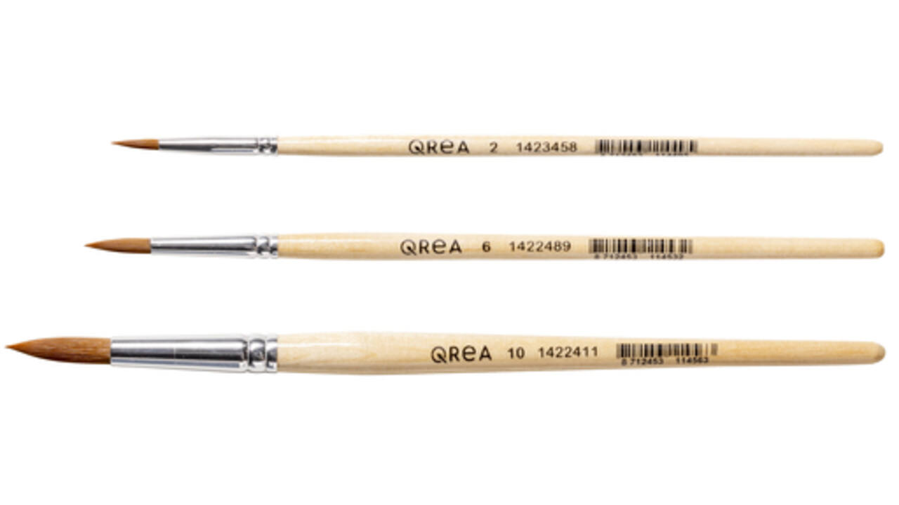 Penseel Qrea synthetisch haar set à 3 breedtes