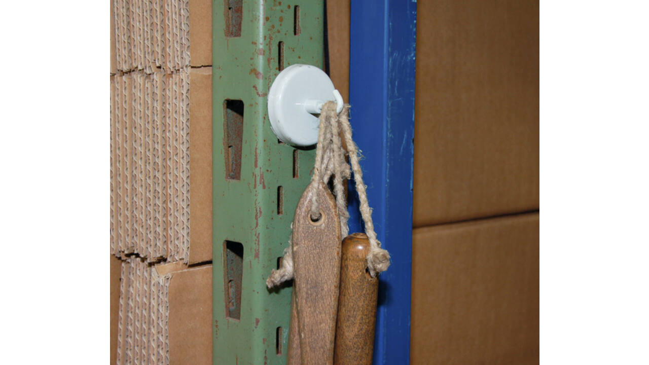 Magneet met haak MAUL 36mm trekkracht 6kg wit
