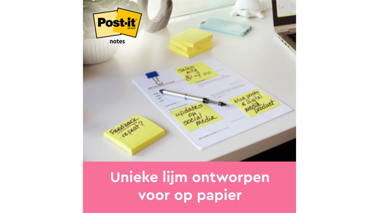 Memoblok 3M Post-it 563 101x101mm geel