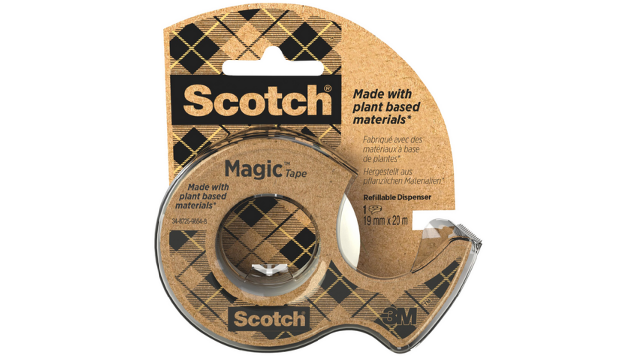 Plakband Scotch Magic 919 19mmx20m transparant + gerecyclede afroller